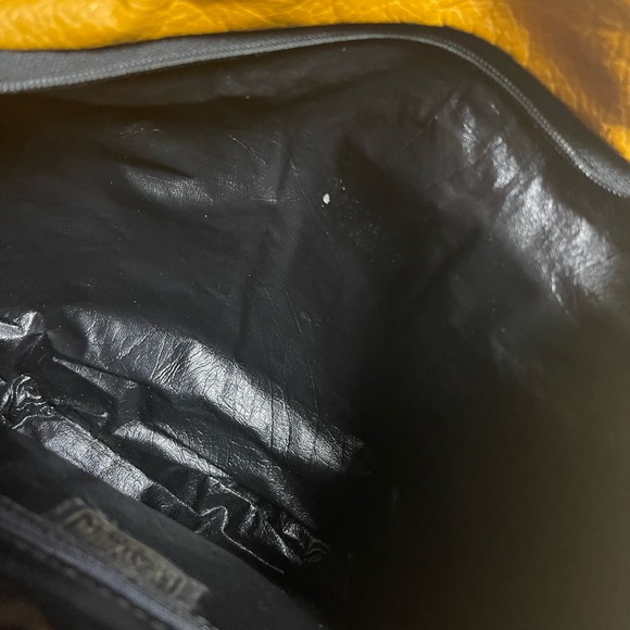 Colorful  color block Leather bucket style Shoulder Bag with stitching accents - Picture 13 of 13